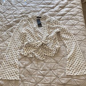 Polka dot wrap top